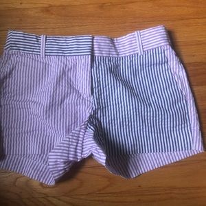 striped jean shorts